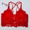 Red Lace Bralette – Elegant Floral Design