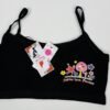 Black Cotton Crop Top Bra