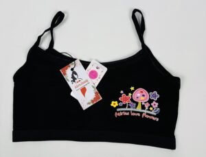 Black Cotton Crop Top Bra