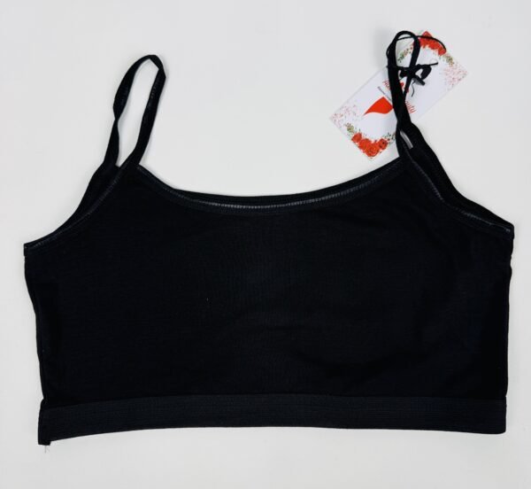 Black Cotton Crop Top Bra