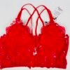Red Lace Bralette – Elegant Floral Design