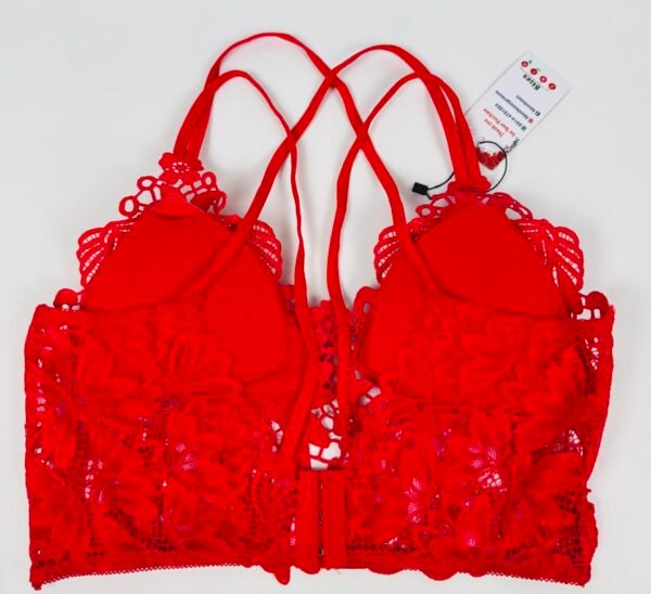 Red Lace Bralette – Elegant Floral Design